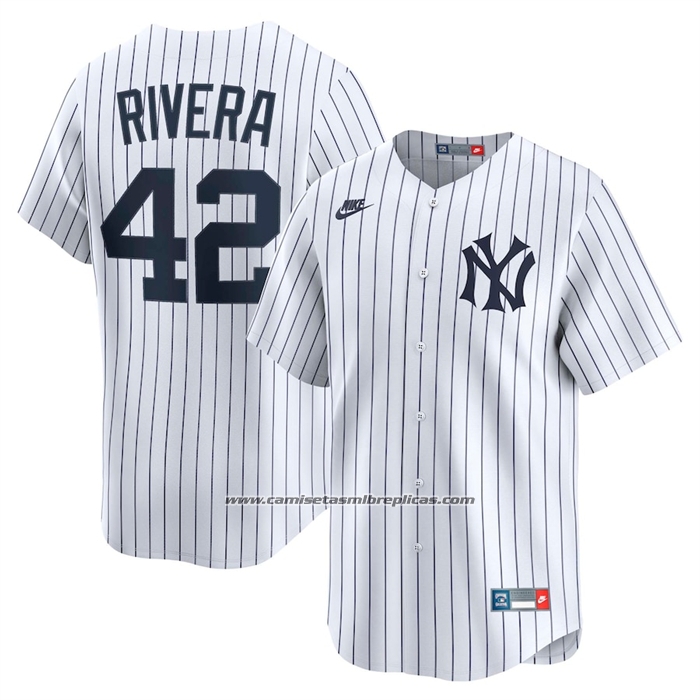 Camiseta Beisbol Hombre New York Yankees Mariano Rivera Cooperstown Collection Limited Blanco